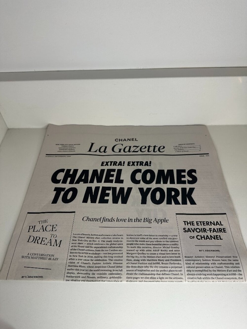 Rare CHANEL La Gazette Métiers d’Art 2026 New York Newspaper